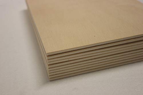 Chely Intermarket tablero madera contrachapado de 40x60 cm/4 mm-grosor/1 tablero/, chapas de abedul lijado en ambas caras. Especial para cortes con láser, CNC, Pirograbado y Calado(557-40x60-0,45)