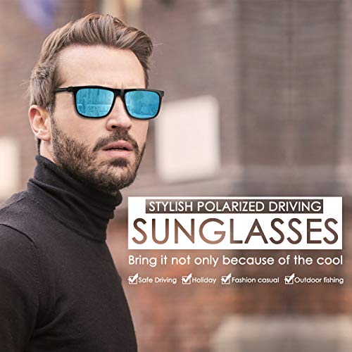 CHEREEKI Gafas de Sol Hombre Mujer Polarizadas UV400 Protection Clásico Retro Gafas (Argent)