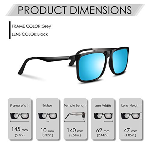 CHEREEKI Gafas de Sol Hombre Mujer Polarizadas UV400 Protection Clásico Retro Gafas (Argent)