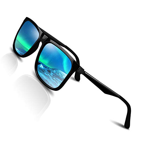 CHEREEKI Gafas de Sol Hombre Mujer Polarizadas UV400 Protection Clásico Retro Gafas (Argent)