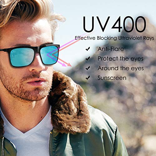 CHEREEKI Gafas de Sol Hombre Mujer Polarizadas UV400 Protection Clásico Retro Gafas (Argent)