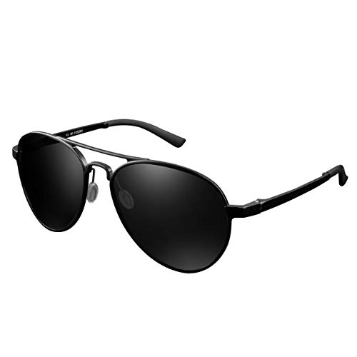 CHEREEKI Gafas de sol Hombre polarizadas, Gafas de Sol Aviador Hombres Mujeres Protección UV400 para Conducción Verano Deportes Moda Gafas de sol (Oscuro-Gris)
