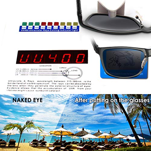 CHEREEKI Gafas de Sol Hombre Polarizadas, Sunglasses Gafas de Sol Polarizadas, UV400 Protection Gafas de sol Deportivo Bastidor de Acetato Ideal para Conducir Pesca, Ciclismo y Correr