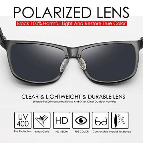 CHEREEKI Gafas de Sol Hombre Polarizadas, Sunglasses Gafas de Sol Polarizadas, UV400 Protection Gafas de sol Deportivo Bastidor de Acetato Ideal para Conducir Pesca, Ciclismo y Correr