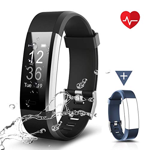 CHEREEKI Pulsera Inteligente, Pulsera Actividad Impermeable con Pulsómetros/Contador de Calorias/Monitor de Sueño/Contador de Pasos/Notificación /Alarmas / 14 Modos de Multi-Deporte/Cámara  remota