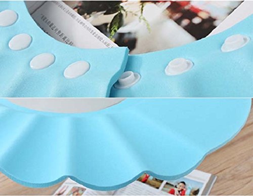 Chianrliu – Gorra protectora ajustable para baño para bebés azul azul