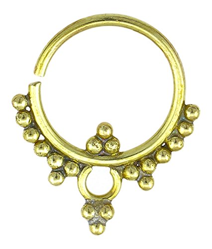 Chic-Net nariz anillos círculo puntos Septum Piercing consejos latón dorado antiguo níquel libre tribal nariz Brass