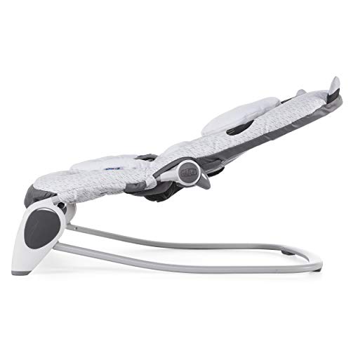 Chicco Balloon - Hamaca interactiva con sistema balancín, de 0 a 18 kg, con luces y sonidos, diseño mapache color gris (Honey Bear)