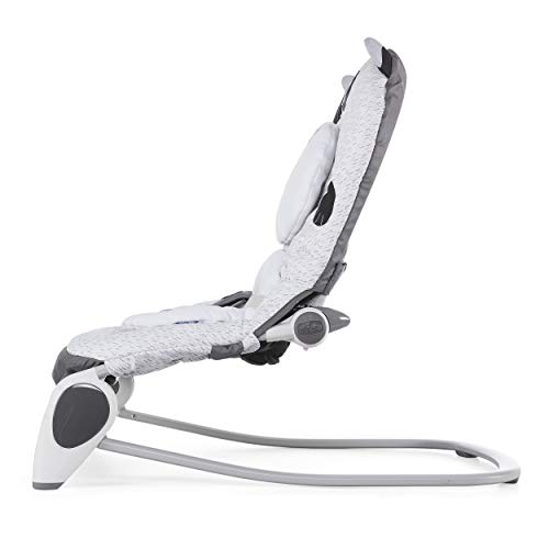 Chicco Balloon - Hamaca interactiva con sistema balancín, de 0 a 18 kg, con luces y sonidos, diseño mapache color gris (Honey Bear)