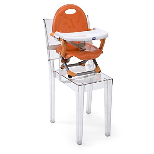 Chicco Pocket Snack Elevador asiento de silla regulable en 3 alturas para bebés, ligero 2 kg, color naranja (Mandarino)