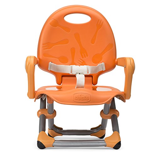 Chicco Pocket Snack Elevador asiento de silla regulable en 3 alturas para bebés, ligero 2 kg, color naranja (Mandarino)