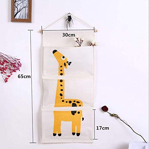 CHICIEVE Bolsa de almacenamiento de tela de algodón para colgar en la pared, armario, bolsa de almacenamiento, organizador para colgar con bolsillos