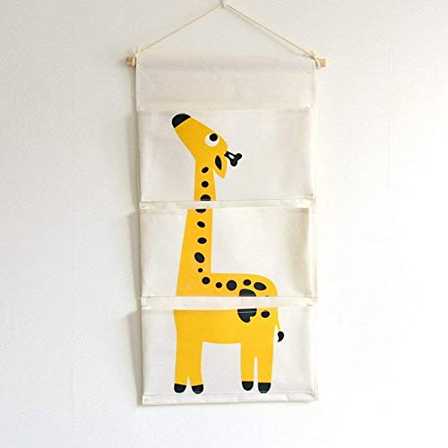 CHICIEVE Bolsa de almacenamiento de tela de algodón para colgar en la pared, armario, bolsa de almacenamiento, organizador para colgar con bolsillos
