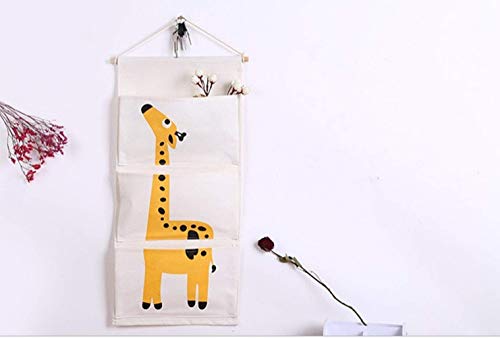 CHICIEVE Bolsa de almacenamiento de tela de algodón para colgar en la pared, armario, bolsa de almacenamiento, organizador para colgar con bolsillos