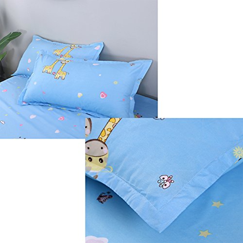 Chickwin Juego de Ropa de Cama 3 Piezas para Cama 90cm Poliéster Funda de edredón 150 * 200cm Funda de Almohada 50 * 75cm Estilo Flamenco Animal, Adecuado para familias y niños (Cama 90cm, 2 Ciervos)