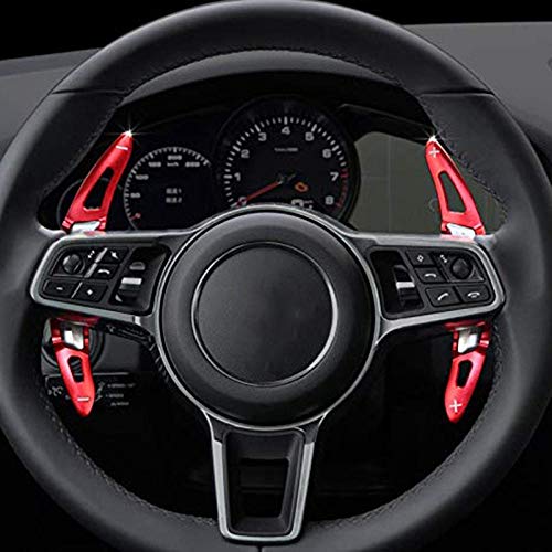 CHNY Paleta de Cambio de Volante Ruedas de dirección de Aluminio Billet DGS Shift Paddle Shifter Extension ， For-Porsche Cayenne Macan Panamera 911 Cayman/Boxster-Red