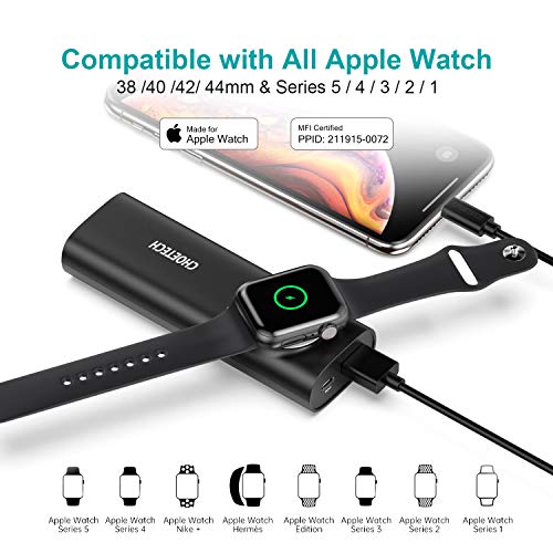 CHOETECH Apple Watch Cargador[MFI Certificado] 5000mAh Powerbank, Magnética iWatch Cargador Inalámbrico Batería Externa para Apple Watch Series 5/4/3/2/1/Nike+/Edition/Hermès/44mm/42mm/40mm/38mm