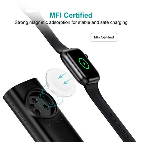 CHOETECH Apple Watch Cargador[MFI Certificado] 5000mAh Powerbank, Magnética iWatch Cargador Inalámbrico Batería Externa para Apple Watch Series 5/4/3/2/1/Nike+/Edition/Hermès/44mm/42mm/40mm/38mm