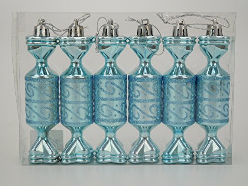 CHRISTMAS CONCEPTS LTD 6 x 120 mm Hielo Blue Glitter Galletas del árbol de Navidad de los Ornamentos/de Las chucherías