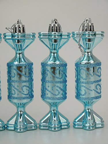 CHRISTMAS CONCEPTS LTD 6 x 120 mm Hielo Blue Glitter Galletas del árbol de Navidad de los Ornamentos/de Las chucherías