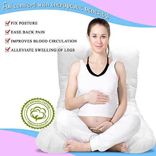 chuckle Almohada Ancha para Maternidad y Embarazo (2.7 m, 9 pies) - Ideal para Mujeres Embarazadas y Lactantes: 100% algodón, Hipoalergénico | + Funda de Almohada Lavable