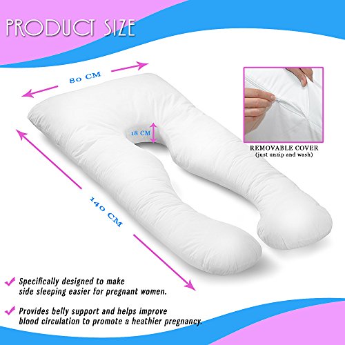 chuckle Almohada Ancha para Maternidad y Embarazo (2.7 m, 9 pies) - Ideal para Mujeres Embarazadas y Lactantes: 100% algodón, Hipoalergénico | + Funda de Almohada Lavable