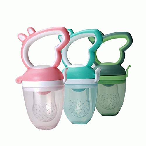 Chupete para bebé, alimentador de fruta antiahogo y mordedor para niños pequeños, incluye estuche viajero