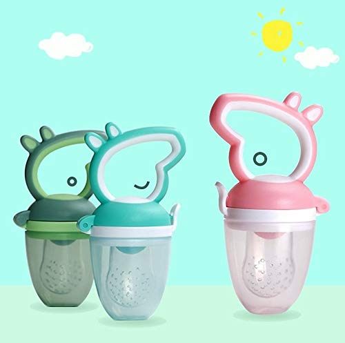 Chupete para bebé, alimentador de fruta antiahogo y mordedor para niños pequeños, incluye estuche viajero