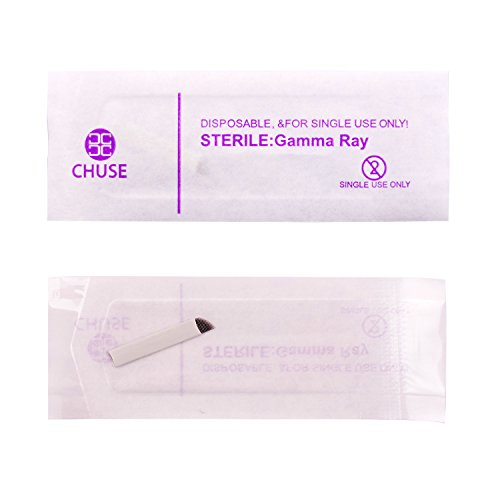 Chuse Eligen el maquillaje permanente de cejas microneedling Manual de agujas de tatuaje S14 Micro Cuchillas 50pcs / caja 14 inclinada microblading