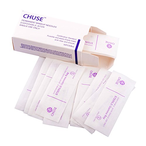 Chuse Eligen el maquillaje permanente de cejas microneedling Manual de agujas de tatuaje S14 Micro Cuchillas 50pcs / caja 14 inclinada microblading