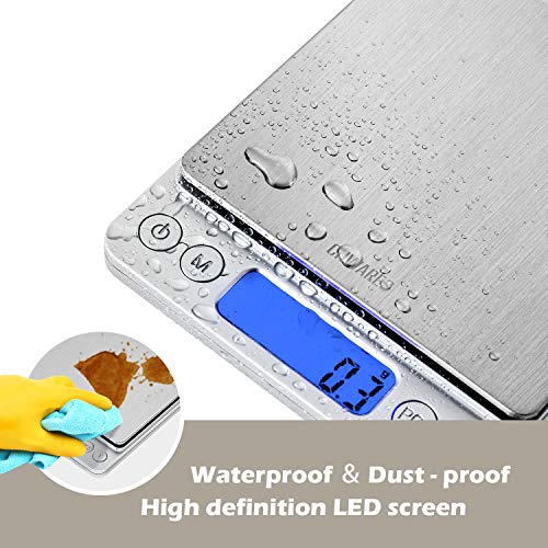 CHWARES Báscula de cocina digital con carga USB, báscula digital de 0.1g/3 kg, Báscula electrónica fina, función PSC/Tara,Báscula Digital para Cocina con Carga USB,Balanza de Alimentos Alta Precisión