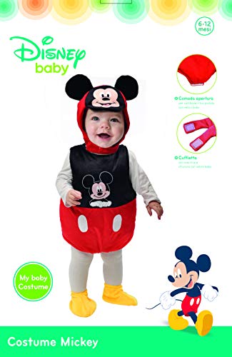 Ciao-Baby - Disfraz de Mickey de Disney para niños de 6 a 12 meses, unisex, 6 a 12 meses