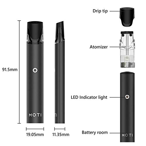Cigarrillo electrónico, Cigarrillo Electronicos de Vapor, MOTI Cigarro Electronico Vaporizador Starter Kit, E cig Batería recargable incorporada de 500mah con Sin E Líquido Sin nicotina