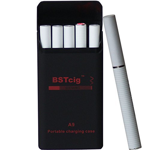 Cigarrillo Electrónico,Caja de carga portátil 900mAh BSTcig A9 / 2 * baterías de cigarrillos e 180mAh/ 5 cartomizadores desechables filtro/Mentol libre de nicotina 0mg/ml