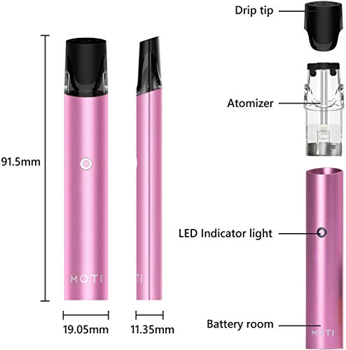 Cigarrillo Electronicos de Vapor, MOTI Cigarro Electronico Vaporizador Starter Kit, E cig Batería recargable incorporada de 500mah con 1.8ml Atomizador, Sin E Líquido Sin nicotina