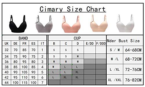 Cimary Sujetador de Maternidad,Sujetadores inconsútiles de enfermería 3 and 4 Pack (3Pack (Black+Beige+Pink), XL)