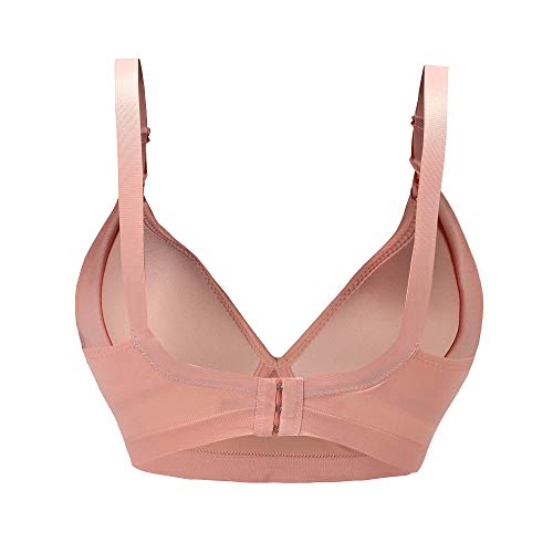 Cimary Sujetador de Maternidad,Sujetadores inconsútiles de enfermería 3 and 4 Pack (3Pack (Black+Beige+Pink), XL)