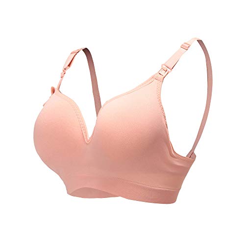 Cimary Sujetador de Maternidad,Sujetadores inconsútiles de enfermería 3 and 4 Pack (3Pack (Black+Beige+Pink), XL)