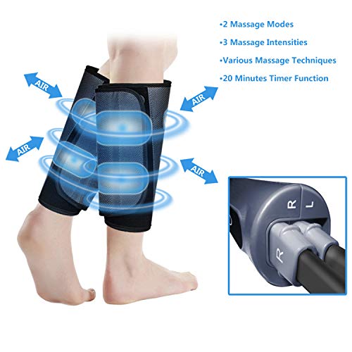 CINCOM - Masajeador de Piernas para Circulación y Relajación, Aire Compresión Masajeador de Piernas con 2 Modos y 3 Intensidades para los Brazo, Muslos Becerros y Pies