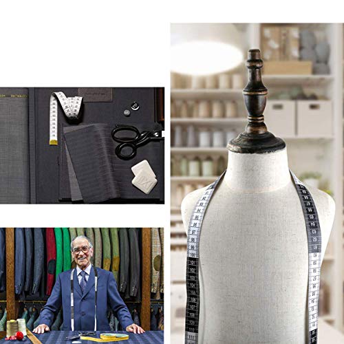 Cinta métrica de doble cara para medir el cuerpo y la circunferencia de la cintura, 150 cm, color blanco