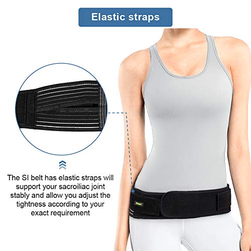 Cinturón de Cadera Sacroiliac para Mujeres y Hombres, Sacroiliac SI Belt con Correas Elásticas, Cinturón de Soporte de La Articulación, Alivio del Dolor de Articulación SI, Ciática Brace(S/M)