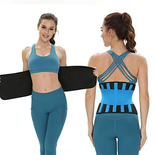 Cinturón De Entrenamiento De Cintura Para Mujer Cintura Cincher Trimmer Pérdida De Peso Cinturón De Adelgazamiento Body Shaper Belt Sport Workout Soporte Para La Espalda Faja Cinturón ,Azul,XL