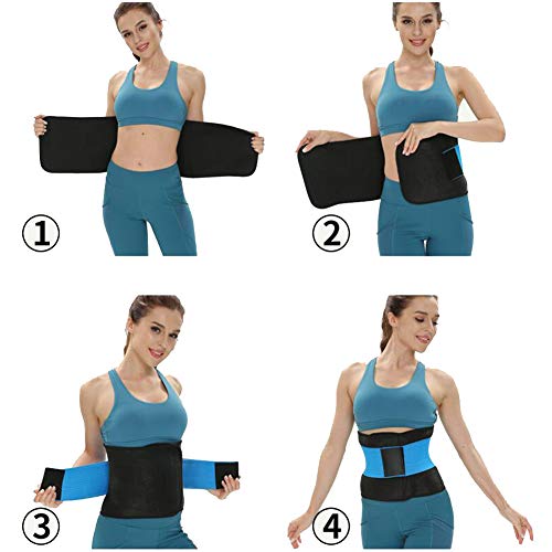 Cinturón De Entrenamiento De Cintura Para Mujer Cintura Cincher Trimmer Pérdida De Peso Cinturón De Adelgazamiento Body Shaper Belt Sport Workout Soporte Para La Espalda Faja Cinturón ,Azul,XL