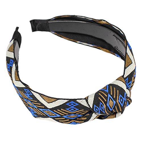 Cinturón de lavado accesorios para el cabello horquilla diadema accesorios para el cabello diadema anudada en forma de diamante bordada cinta simple-Cinta amarilla + diadema anudada con dientes