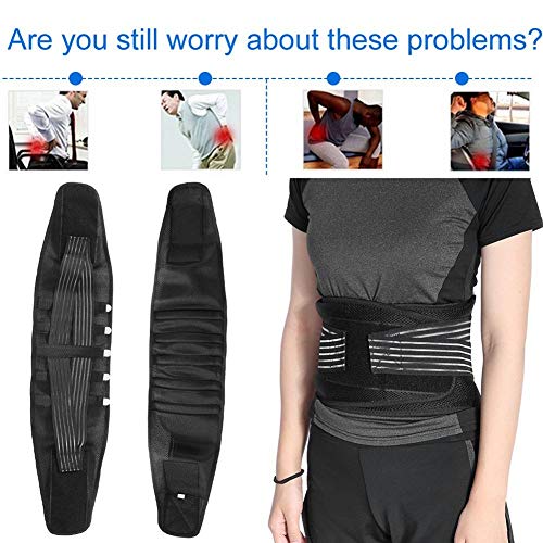 Cinturón de Soporte de Abrazadera Abdominal Transpirable y Ajustable, para Distensión de Cintura y Alivio del Dolor (Negro)(02)