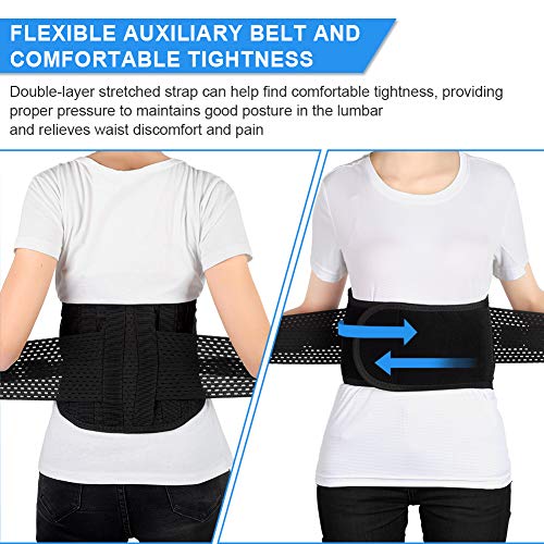 Cinturón de Soporte Lumbar, Faja Lumbar con Correa de Compresión Ajustable, Cinturon Lumbar para el Alivio del Dolor y la Prevención de Lesiones, Talla M