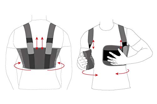 Cinturón elástico de hombre; Cinturón de fijación para tórax de sujeción; corsé de sujeción transpirable Medium Negro