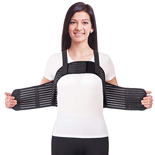 Cinturón elástico de mujer; Cinturón de fijación para tórax de sujeción; corsé de sujeción transpirable Large Negro