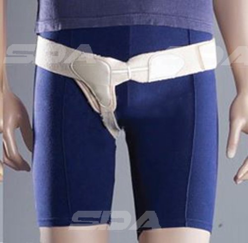 Cinturón inguinal para hernias, de Oppo. Braguero médico profesional. Para antes y después de la cirugía. Elástico suave, cierre de gancho y bucle. Correa de compresión ajustable. Alivio del dolor de ingle. Estabilizador de la pelvis, Right, Large - 92.1-