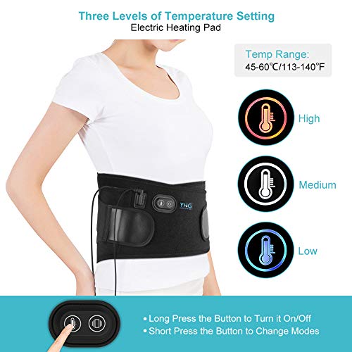 Cinturón Lumbar, Lumbar de Calor para la Espalda, Cinturón Calefactor con Vibración, Cinturón de Calefacción Eléctrica, Aliviar Cintura Dolor, Ciática Artrítica Abdominal para Hombres y Mujeres